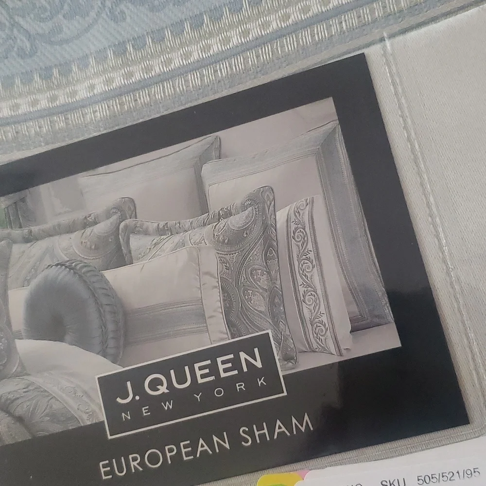 J.Queen Pillow Sham Set Of 2 Satin Embroidered Tapestry Boho Shabby Chic New